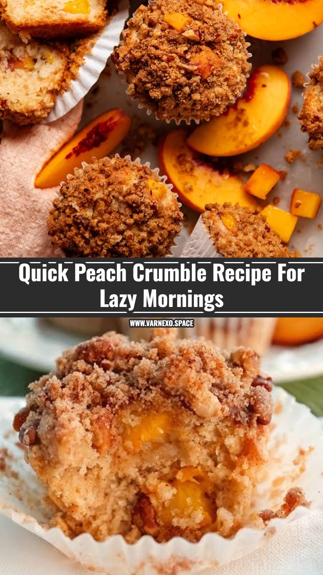 Easy Peach Muffins With Crumble Topping