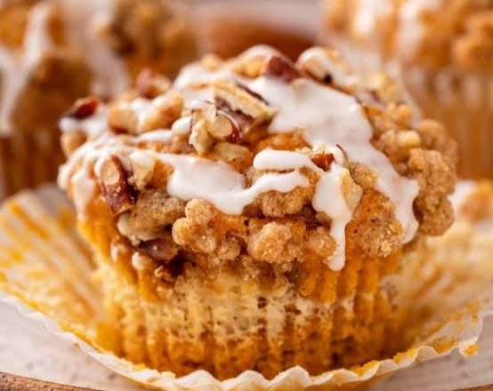 Easy Pumpkin Cream Cheese Muffins For Fall top view
