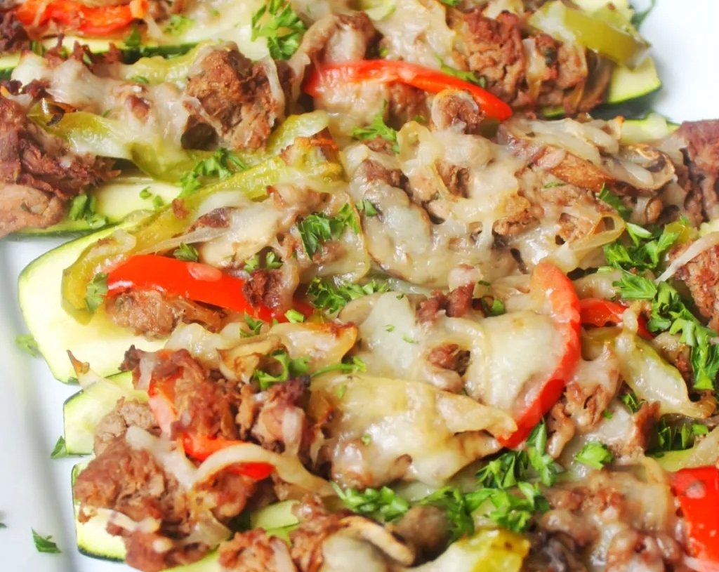 Philly cheesesteak zucchini boats recipe you will love suggested serving