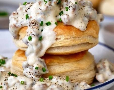 The Only Biscuits and Sausage Gravy Recipe You Need suggested serving