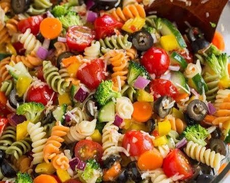 The Ultimate Crowd Pleasing Pasta Salad suggested serving