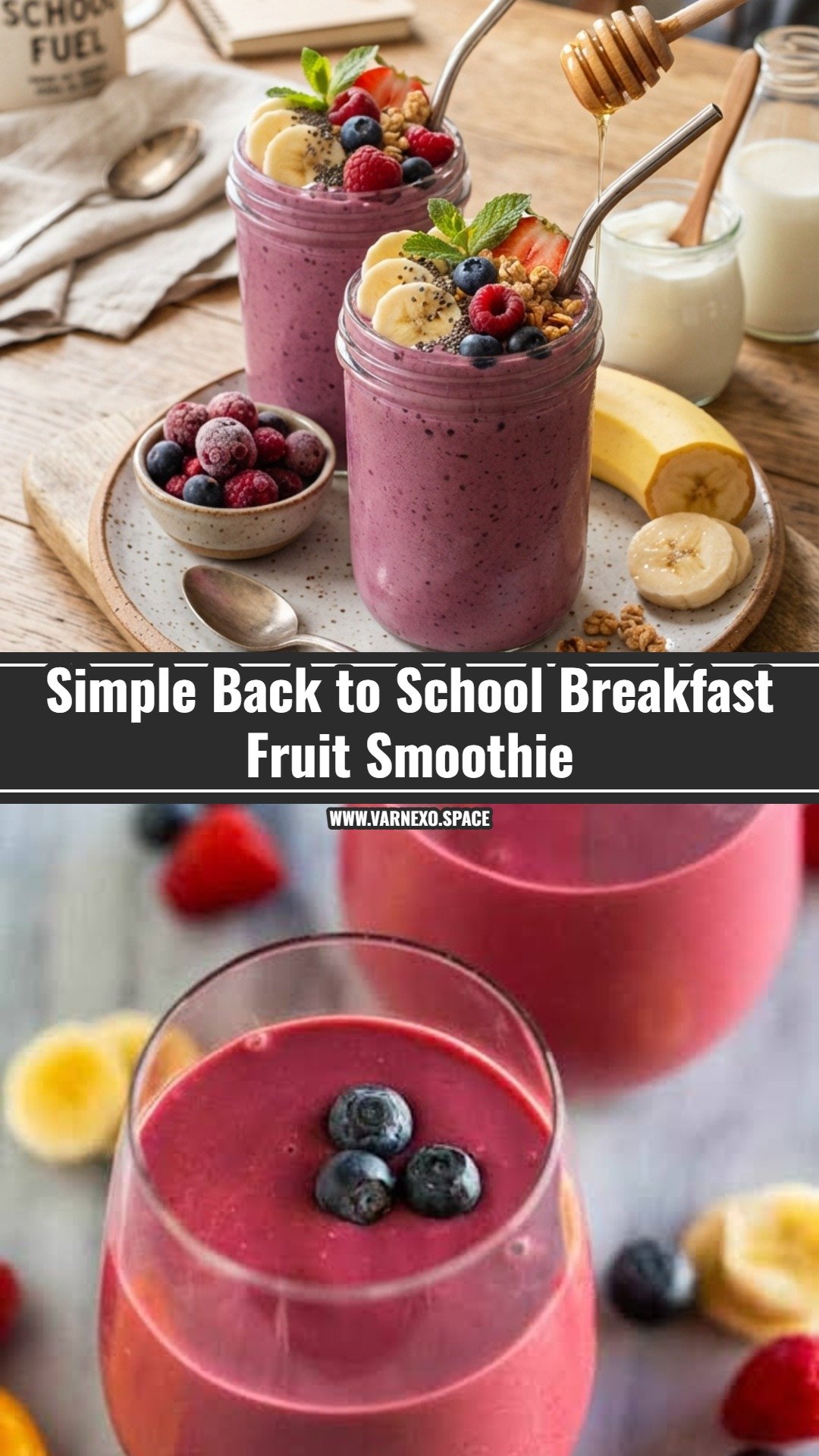 Easy Back to School Breakfast Fruit Smoothie