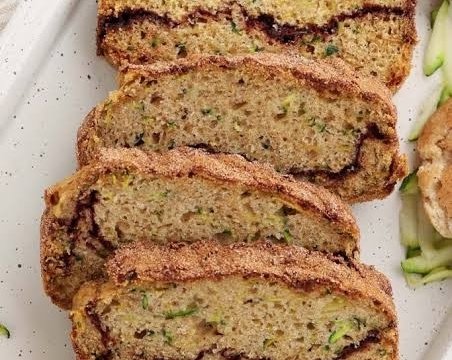 Easy Cinnamon Sugar Snickerdoodle Zucchini Bread top view