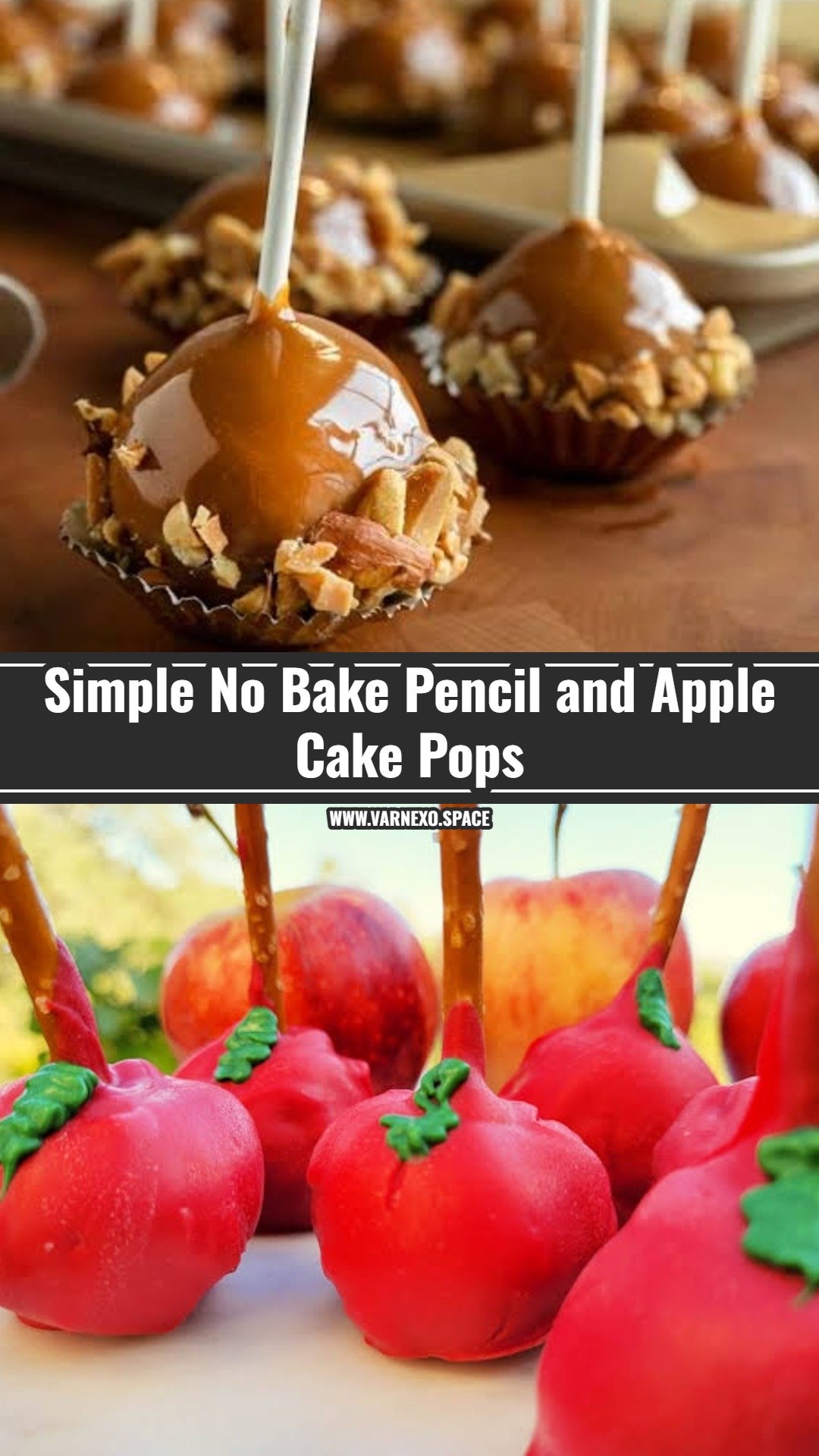 Easy No Bake Pencil and Apple Cake Pops