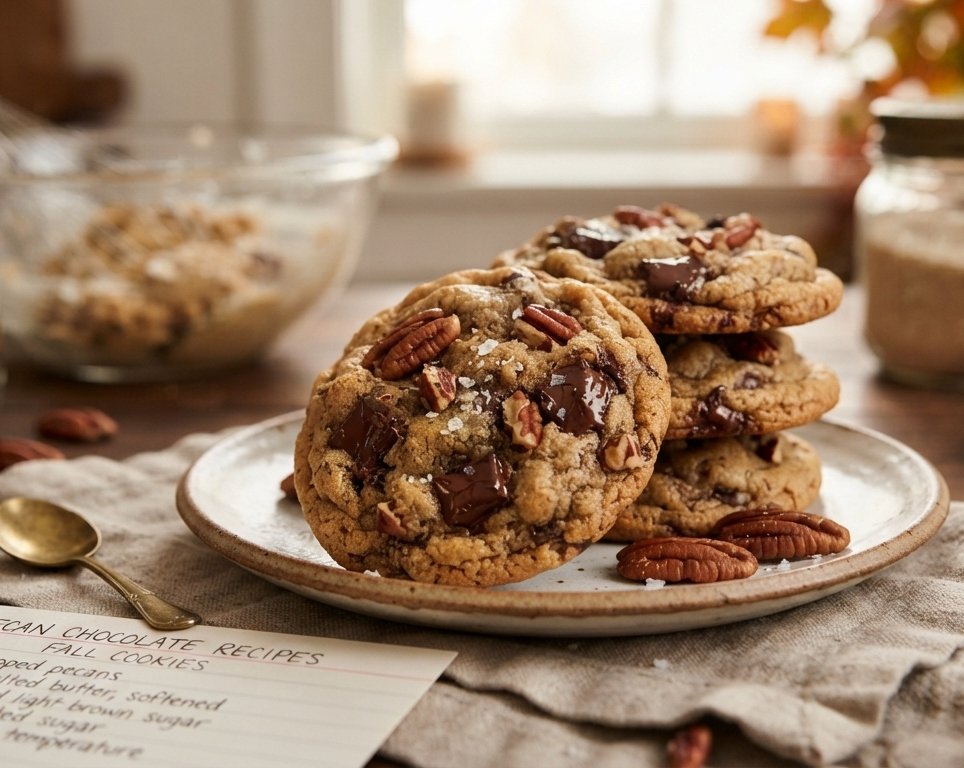 Easy Pecan Chocolate Fall Cookies Everyone Loves suggested serving