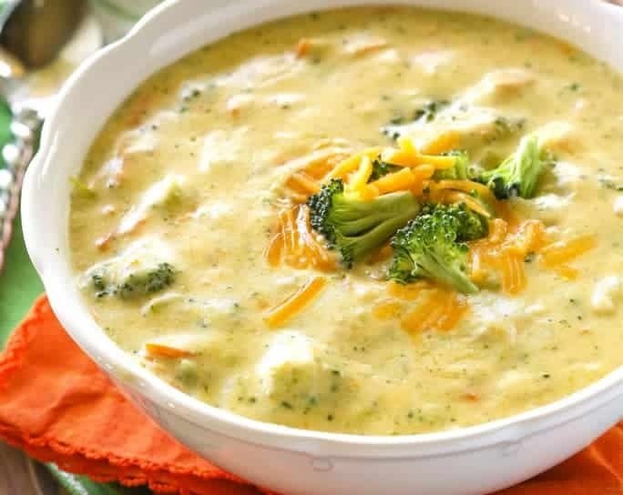 Best Ever Copycat Panera Broccoli Cheddar Soup top view