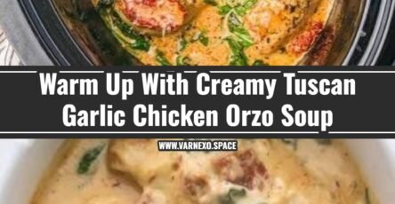 Cozy Creamy Crockpot Tuscan Garlic Chicken Orzo Soup