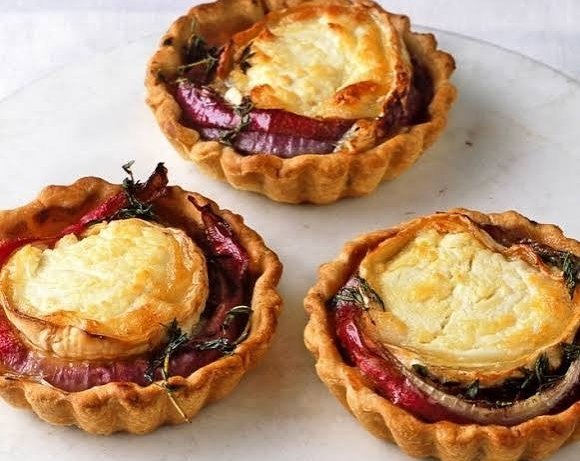 Easy Honey Glazed Goat Cheese Tarts With Edible Pansies suggested serving