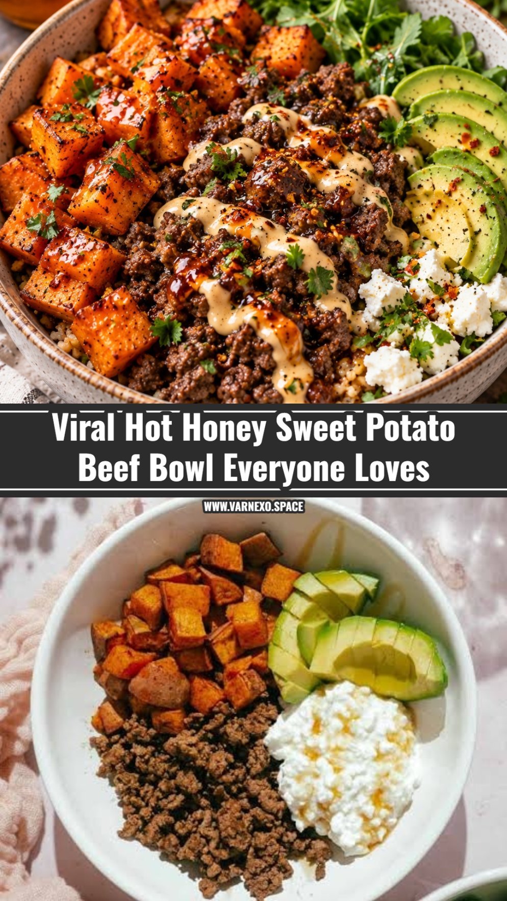 Easy Hot Honey Sweet Potato Beef Bowl Dinner