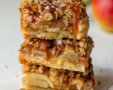 Salted Caramel Apple Cider Crumble Bars Are Magic top view