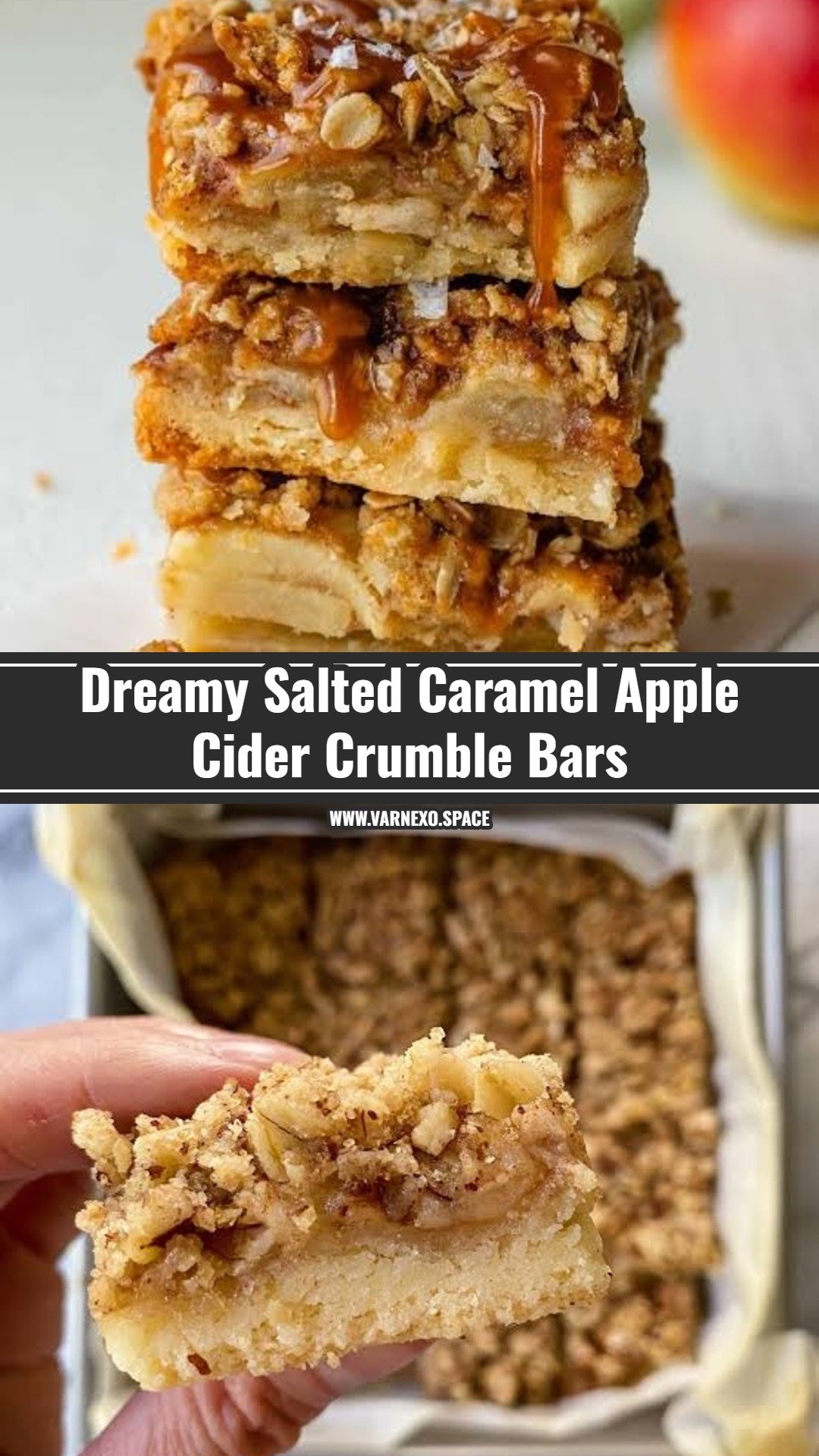 Salted Caramel Apple Cider Crumble Bars Are Magic