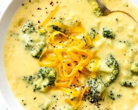 The Best Broccoli Cheddar Potato Soup Recipe Ever top view
