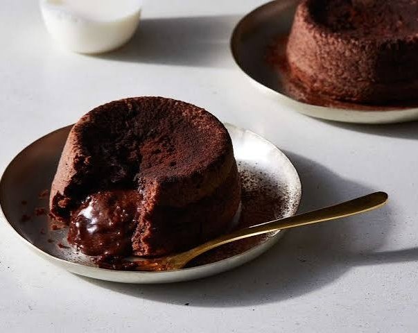 The Best Easy Choco Lava Cake Recipe Ever suggested serving