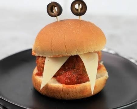 The Best Halloween Meatball Sliders Recipe Ever top view