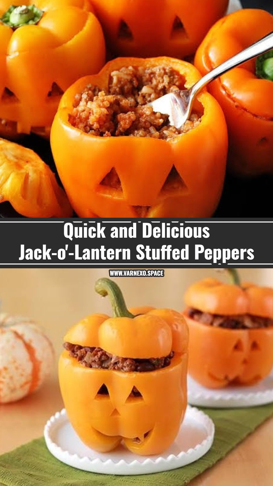 The Best Jack-o'-Lantern Stuffed Peppers Recipe Ever