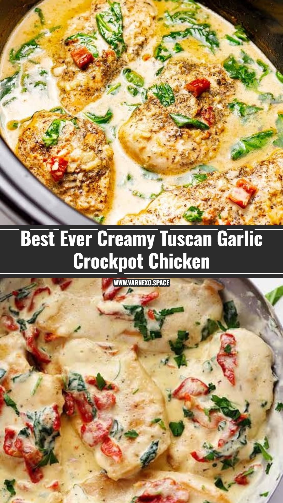 Viral Creamy Tuscan Garlic Crockpot Chicken