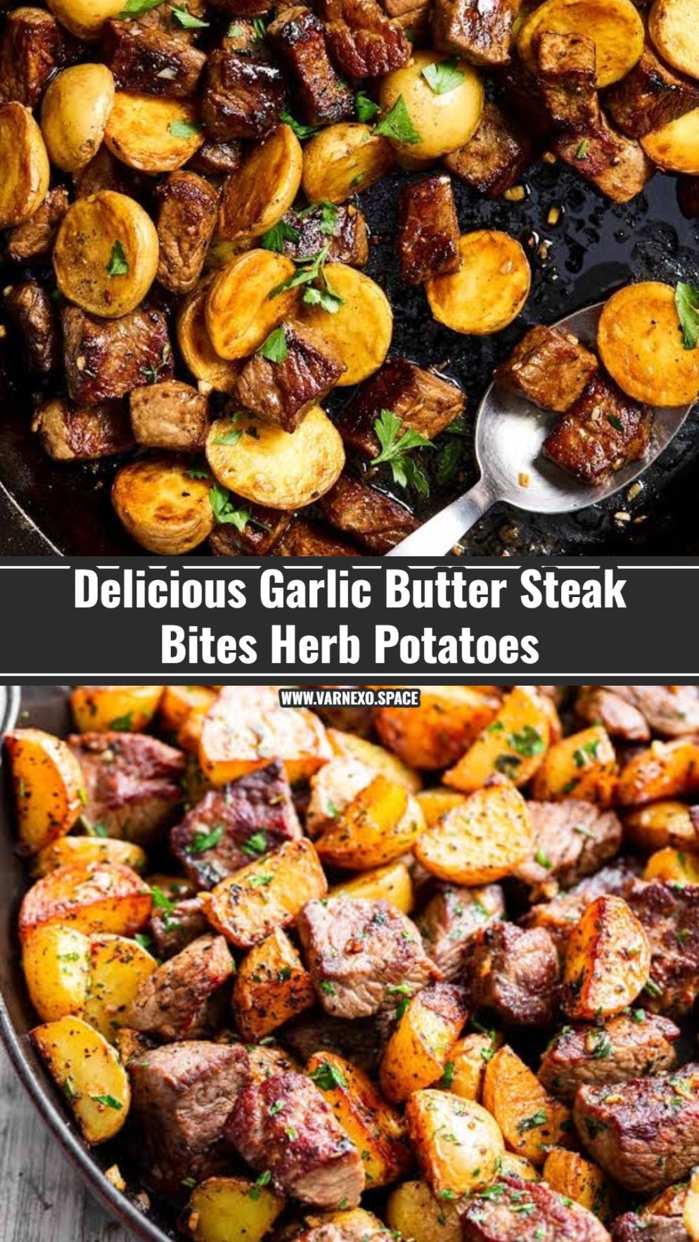 Viral Garlic Butter Steak Bites and Crispy Potatoes